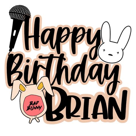 Bad Bunny Birthday Cake Topper PNG Vectorency