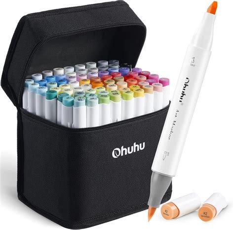 Ohuhu Alcohol Markers Brush Tip Double Tipped Art Marker Set For