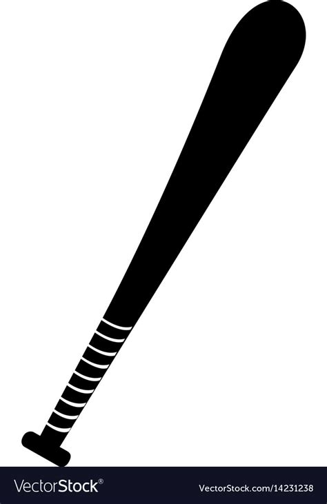 Black silhouette baseball bat element sport Vector Image