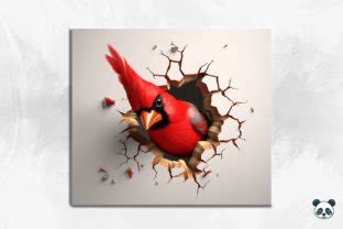 Cardinal 3D Cracked Hole Tumbler Wrap 1 Graphic By Pandastic Creative