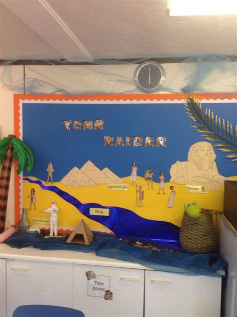 Egyptian Landscape And A Mummified Ken Ancient Egypt Display Classroom Displays Egypt Display