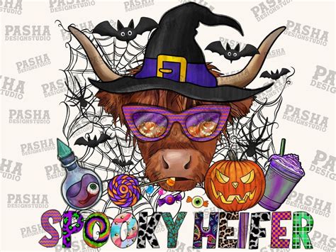 Spooky Heifer Halloween Png Sublimation Design Halloween Png Etsy