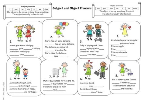 Subject And Object Pronouns Picture English Esl Worksheets Pdf And Doc