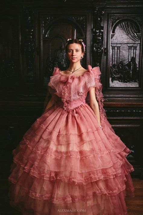 Gone With The Wind Rose Dress 1860s Ball Gown Victorian Crinoline