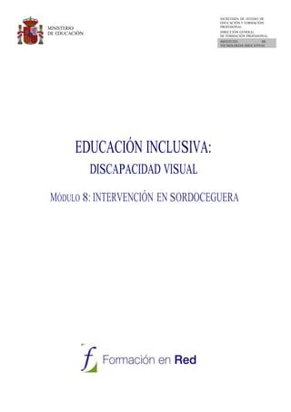 EDUCACIÓN INCLUSIVA DISCAPACIDAD VISUAL Módulo viii intervención en