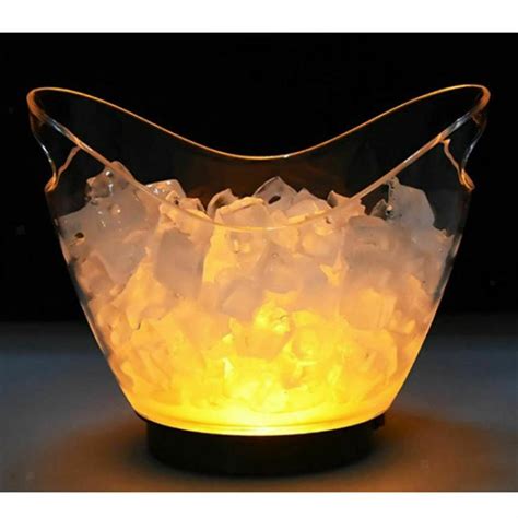 L Led Luminous Ice Bucket Cooler Barrel Beverage Drink Freezer For