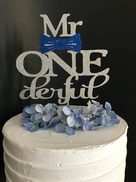 Mr Onederful Cake Topper Bow Boys Cake Topper Mr Wonderful Etsy