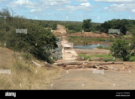 Bridge Damaged By Floods In Kruger National Park In South Africa During