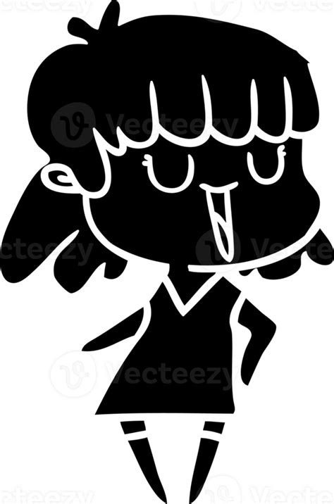 Cartoon Woman Solid Black Icon 45457501 Png