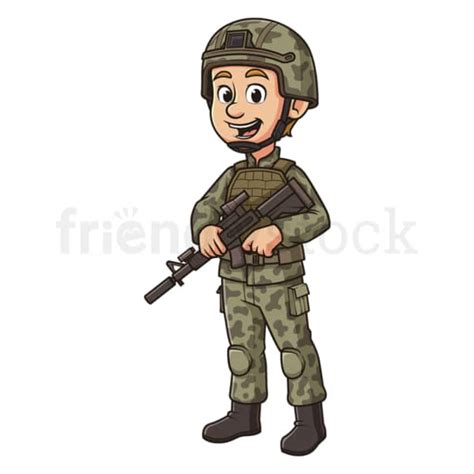 Cartoon Modern Soldier Vector Clip Art Illustration Friendlystock