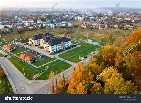 Aerial View School College Kindergarten Building Stock Photo 2199515369 ...