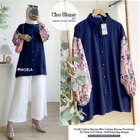 Jual Cleo Blouse Moela Hijab Berlabel Original Shopee Indonesia