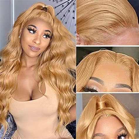 Amazon Honey Blonde Body Wave Lace Front Wig Human Hair X