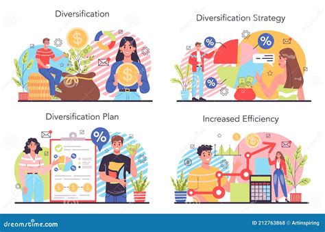 Business Diversification Concept Set Risk Management Strategy Stock