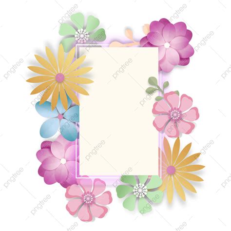 Paper Cut Clipart Png Images Flower Border Paper Cut Style Bright