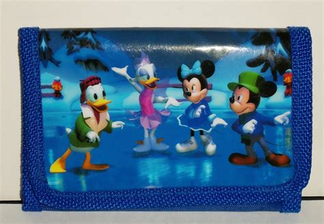 Disney Mickey Mouse And Friends Tri Fold Wallet Minnie Donald Duck Goofy Billfold Loose Used