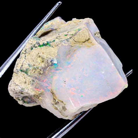 100 Natural Welo Fire Ethiopian Opal Rough Loose Gemstone 33X30X16 MM