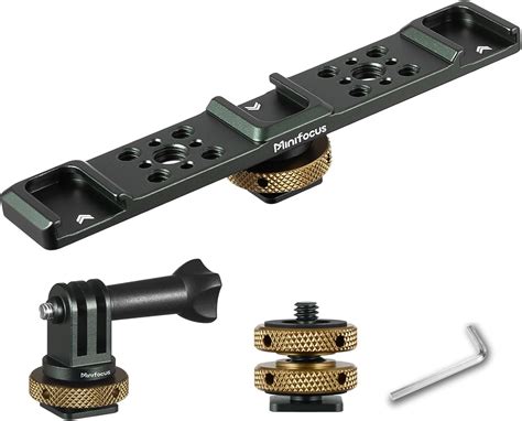 Amazon MINIFOCUS Triple Cold Shoe Extension Bar Mount Hot Shoe To GoPro Mount Adapter