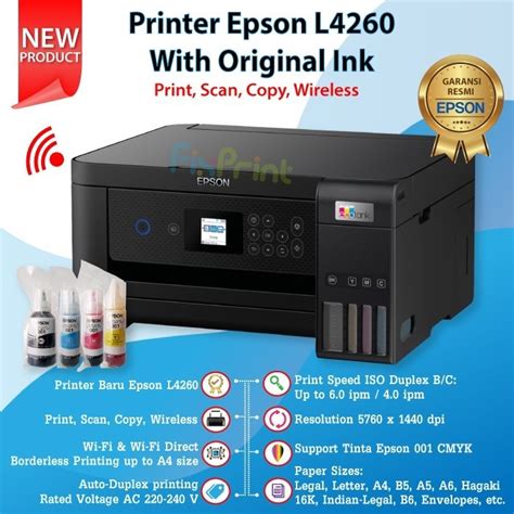 Jual Printer Epson EcoTank L4260 All In One Print Scan Copy WiFi Duplex