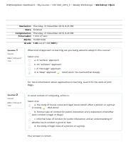 Workshop Quiz Attempt Review Pdf Usqstudydesk Dashboard My