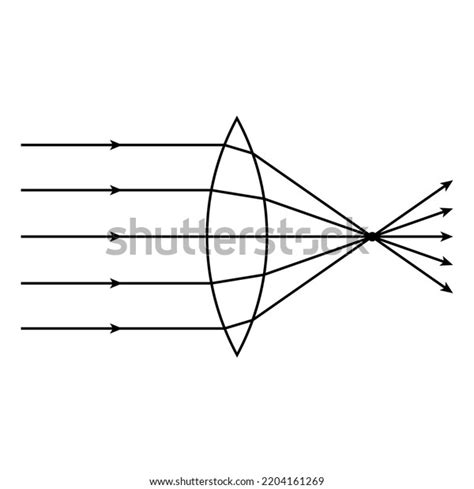 Convex Lens Schematic Diagram Optics Physics Stock Vector (Royalty Free ...