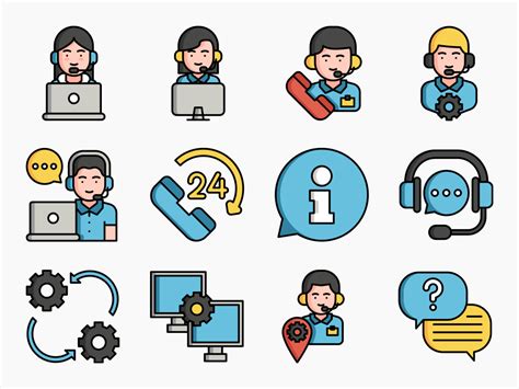 70 Tech Support Icon Set Flat Icons