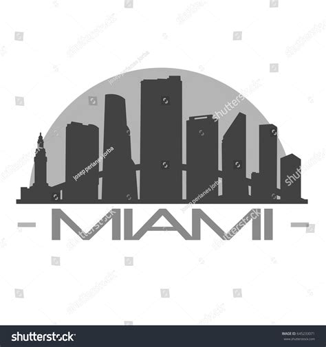 Miami Skyline Silhouette Stock Vector (Royalty Free) 645233071 ...