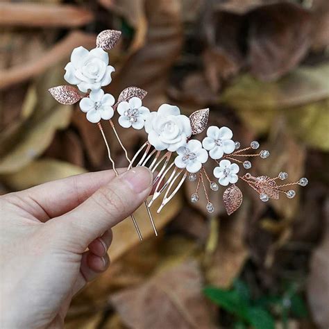 Amazon Yean Bride Flower Wedding Hair Pins Leaf Bridal Hair Comb