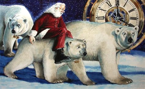 Items Similar To Santa And Polar Bear Christmas Cards On Etsy