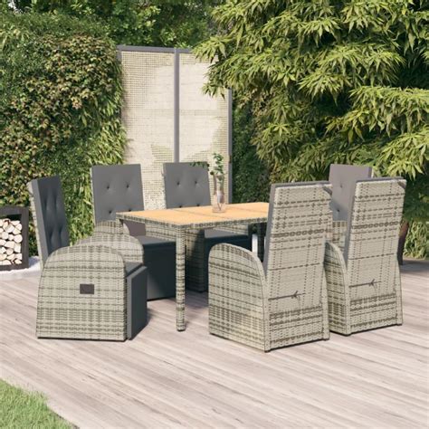 Mobilier à dîner de jardin et coussins 7 pcs Ensemble table et chaise