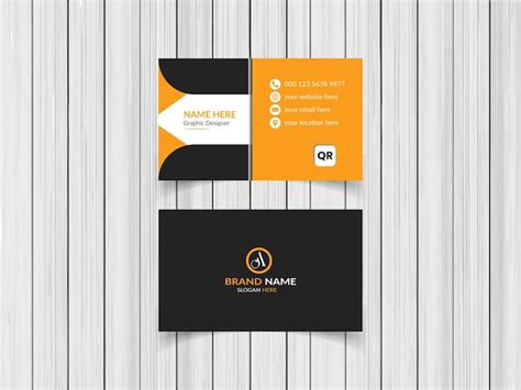 Premium Vector A Black And Orange Business Card Design