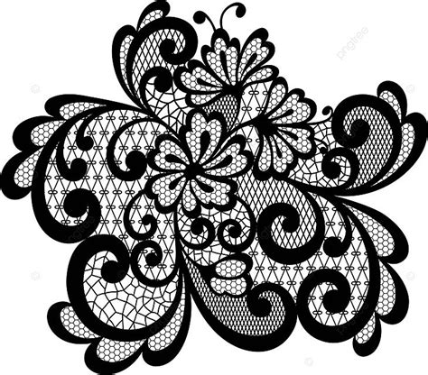 Black Vector Lace Ornament Ornamental Textile Texture Vector ...