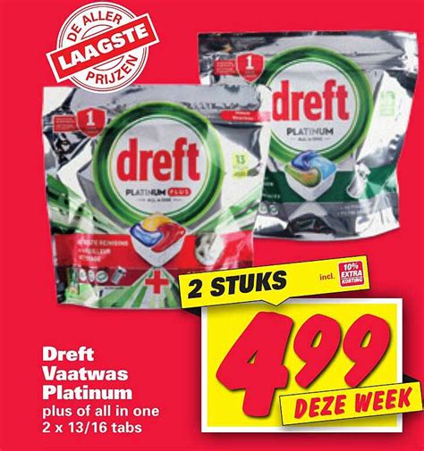 Dreft Vaatwas Platinum Plus Of All In One Aanbieding Bij Nettorama