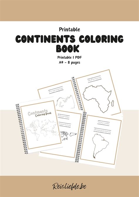 Continents Coloring Book - Etsy