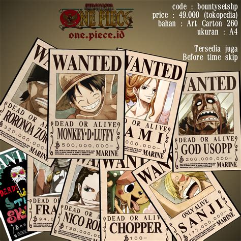 Jual Poster Buronan One Piece Lukisan