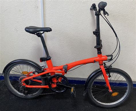 Btwin Oxylane Tilt 500 Folding Bike Bicycle Orange Brighton