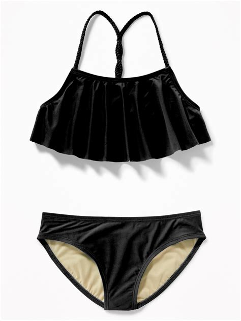 Ruffled Braided Strap Bikini For Girls Old Navy