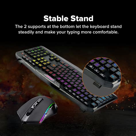 Redragon S K Wired Keyboard And Mouse Combo Rgb Backlit Keyboard