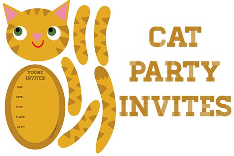 Cat themed party invitations – My Paper Crane