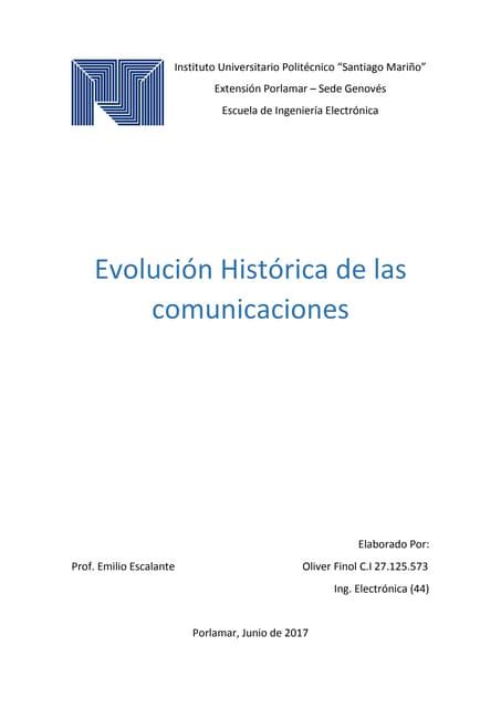 Evolución Histórica De Las Comunicaciones Pdf Descarga Gratuita