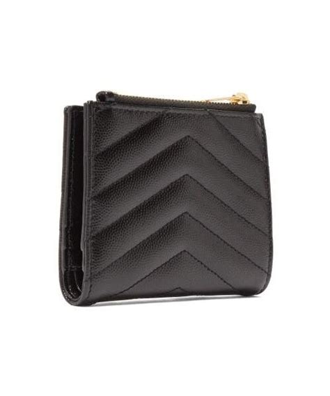 Saint LaurentサンローランのSaint Laurent Logo Plaque Bi Fold Quilted