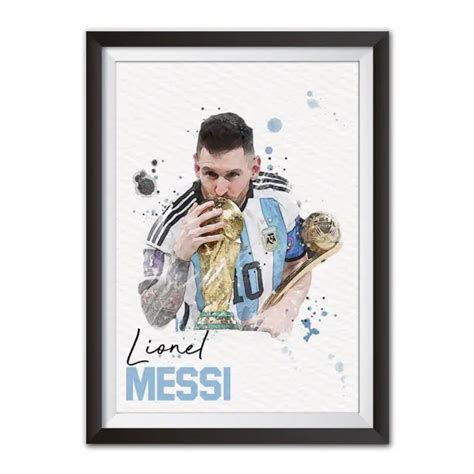 Lionel Messi Argentina Vincitore Coppa Del Mondo Foto Capra Stampa