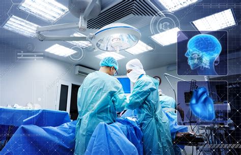 Team Of Professional Doctors Performing Operation In Surgery Room And