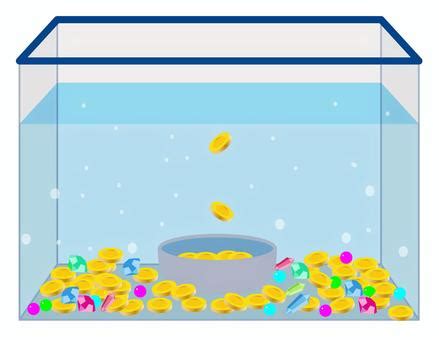水中コイン落としゲーム 円柱イラスト - No: 24450659｜無料イラスト・フリー素材なら「イラストAC」