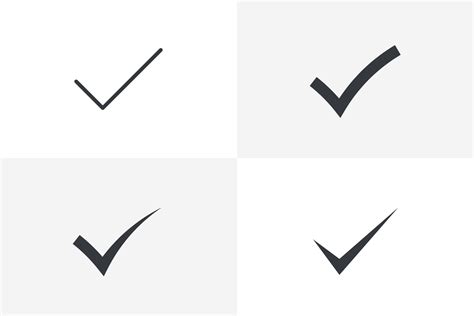 Checkmark Icon Set Vector Check Icon Bundle Isolated On White