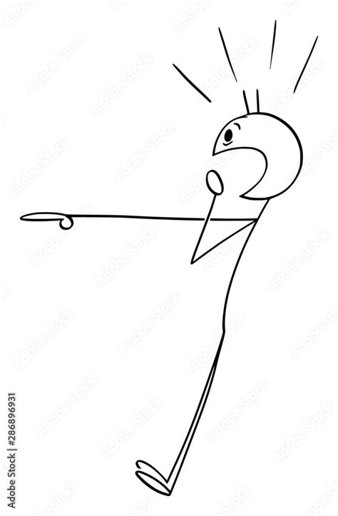 Vector Cartoon Stick Figure Drawing Conceptual Illustration Of Shocked