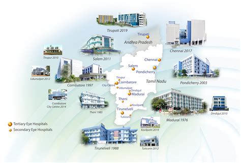 Hospital Locations Map Aravind Eye Care System