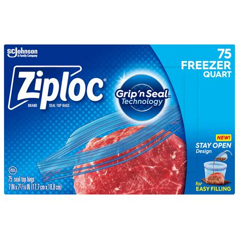 Great Value Freezer Guard Double Zipper Freezer Bags Quart 75 Count