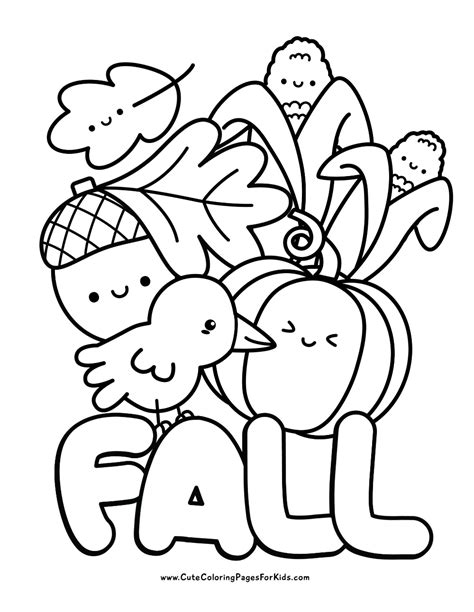 16 Fall Coloring Pages (Free Printable PDF Downloads) - Cute Coloring ...