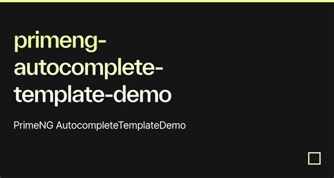 Primeng Autocomplete Template Demo Codesandbox